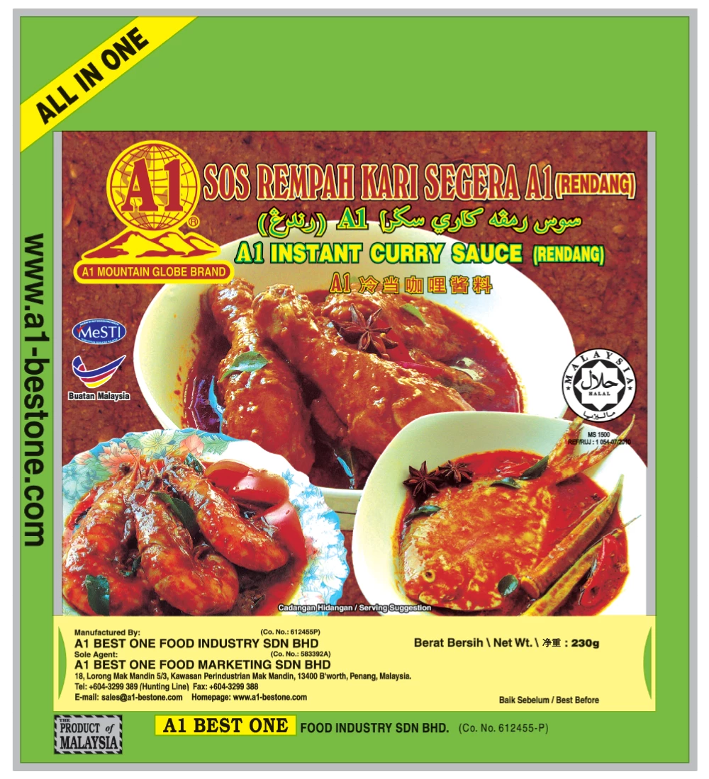 A1 Instant Curry Sauce (Rendang) - Front